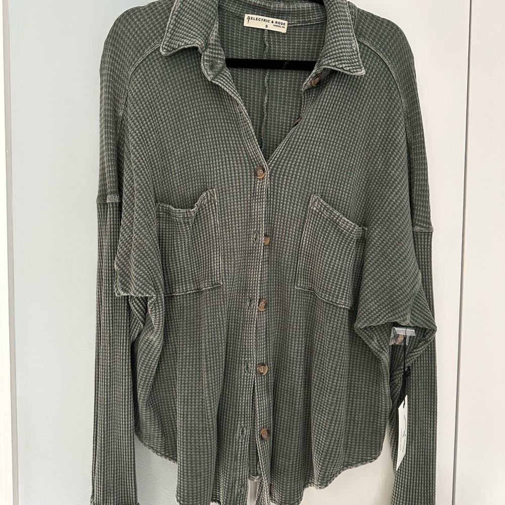 Electric & Rose Green Button Down Shirt